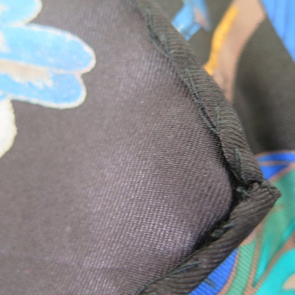 Christian Dior Bird Silk Twill Scarf - Blue and Black - Picture 5 of 6